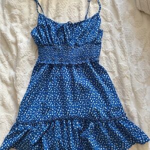 SHEIN Blue and White Floral Dress